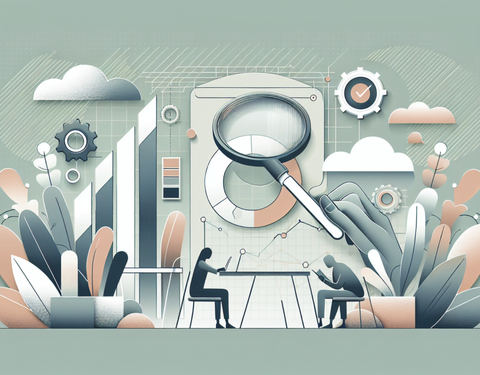 a wide, polished digital illustration which can be used as a feature image for a professional article about A/B testing and data-driven success. The design should exude a contemporary, sleek, and minimalist aesthetic, making use of soft, muted colors. The illustration should aptly cater to a professional audience, with a sophisticated look and a subtle background. Note: No text should be incorporated in the image.