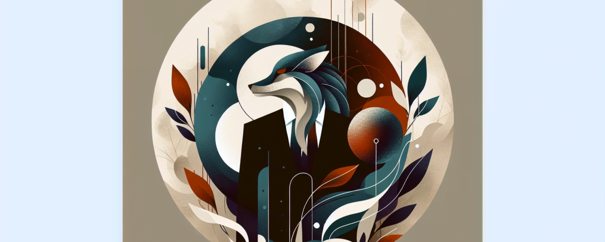 A digital illustration suited as a feature image for a professional article. The design radiates a sleek, modern aura. The scene unfolds on a subtle background, adorned with soft, muted colors that maintain a minimalist feel. Infused with sophistication, the artwork should exhibit an embodiment of 'unleashing inner beast' or 'embracing the wild side', with abstract representations embodying traits of corporate leadership. Maintain a design devoid of any textual elements, endorsing its perfect fit for a professional article header.