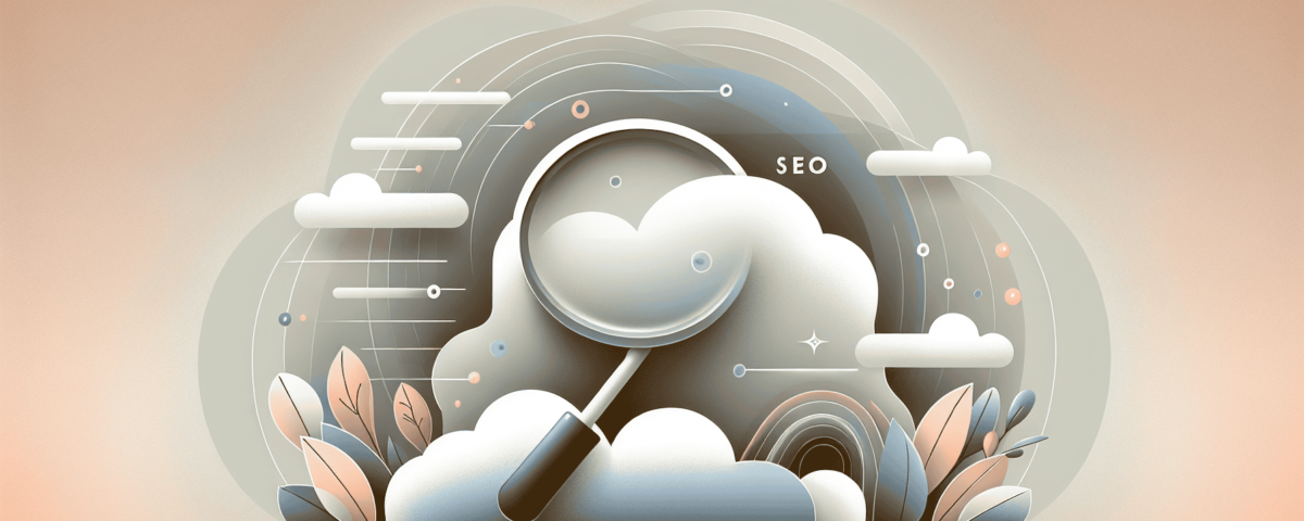 a digital illustration with a wide, clean, and professional layout. The image should be suitable as a feature for an article on the topic of resolving SEO cannibalization. The design should exhibit a sleek, modern aesthetic using soft, muted color tones in the background to give it a subtle presence. Emphasize a minimalist and sophisticated style, fitting for a professional article header. Avoid incorporating any text into the image.